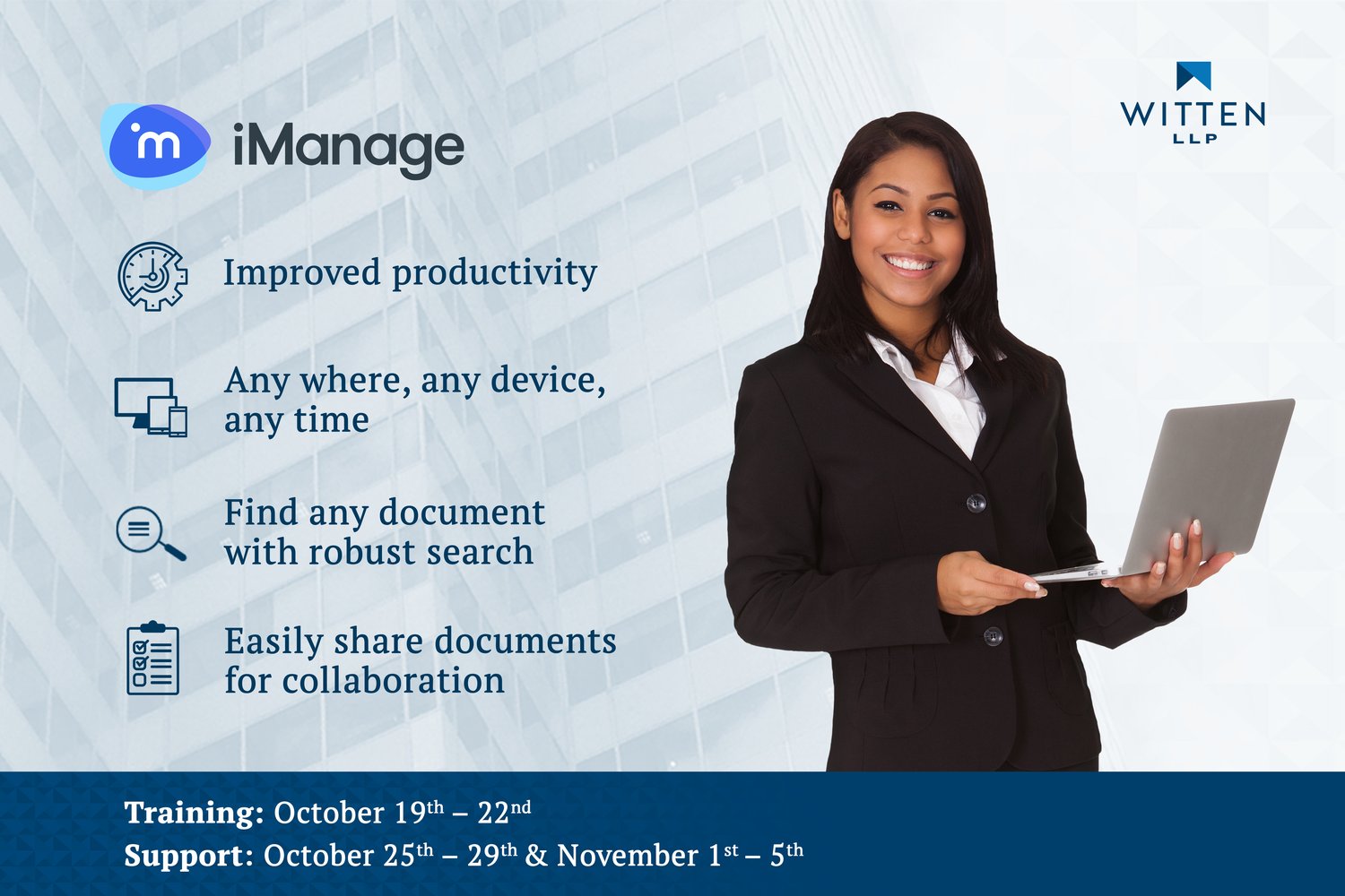 Witten LLP iManage training poster