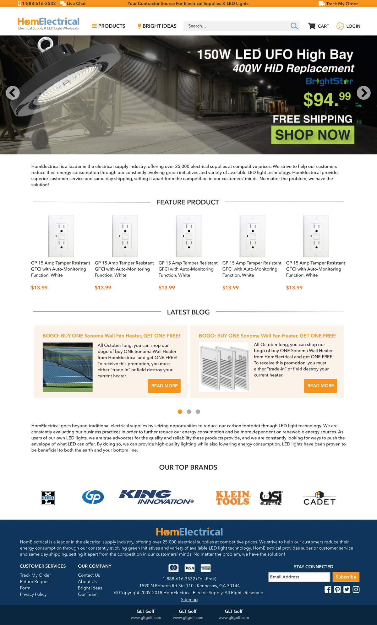 HomElectrical homepage final design