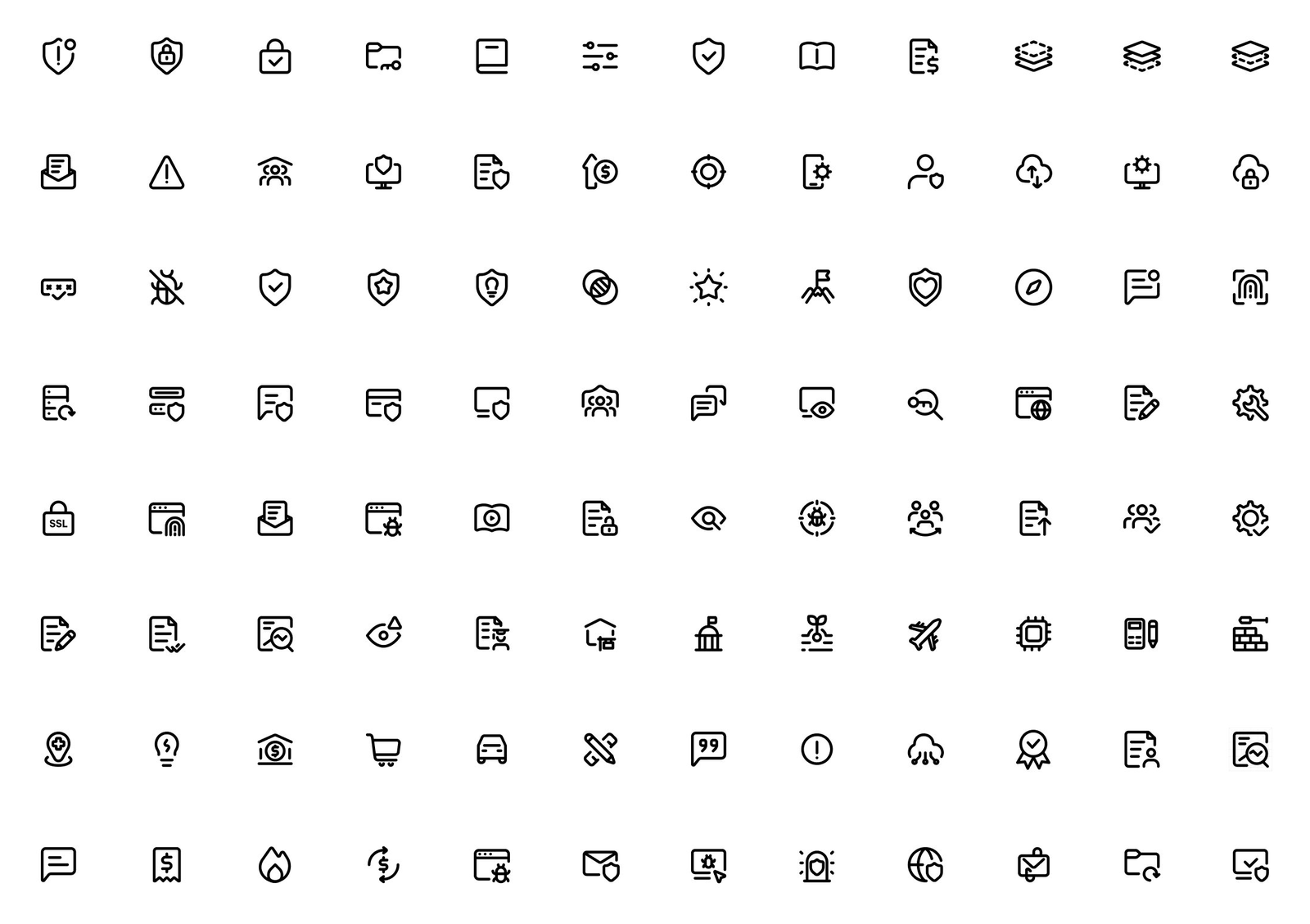 The Resilience icon library — 100+ cybersecurity icons on one consistent grid